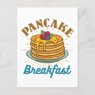 Pancake Frühstück Vintag Pancakes Lover Postkarte
