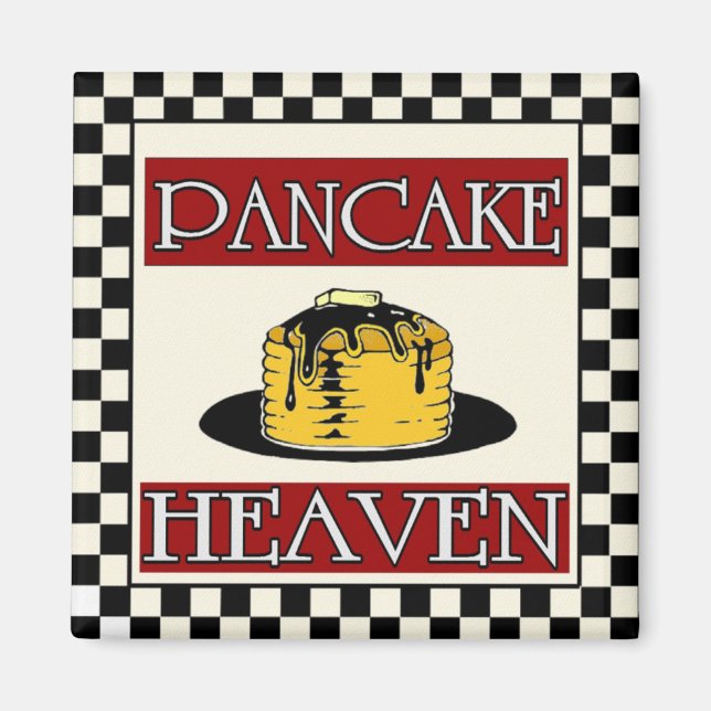 Pancake Heaven-Zeichen Vintag Magnet (Vorne)