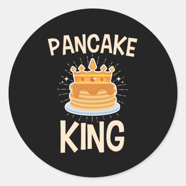 Pancake King Runder Aufkleber (Vorderseite)