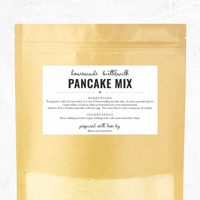 Pancake Mix Gift Label Rechteckiger Aufkleber (Von Creator hochgeladen)