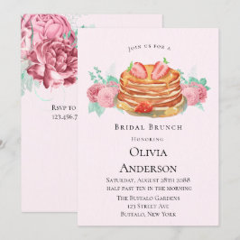 Pancake Pink und Mint Bridal Brunch Einladung