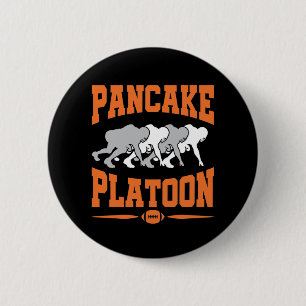 Pancake Platoon Football Offensive Line Lineman Button