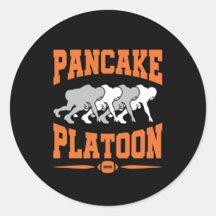 Pancake Platoon Football Offensive Line Lineman Runder Aufkleber