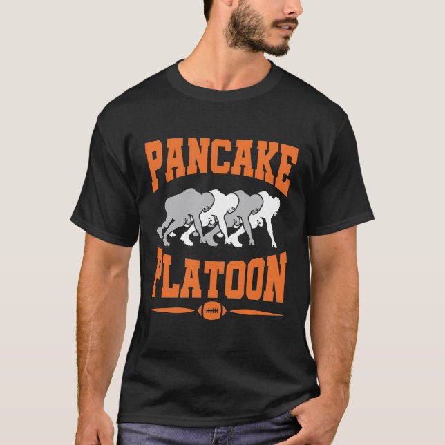 Pancake Platoon Football Offensive Line Lineman T-Shirt (Vorderseite)