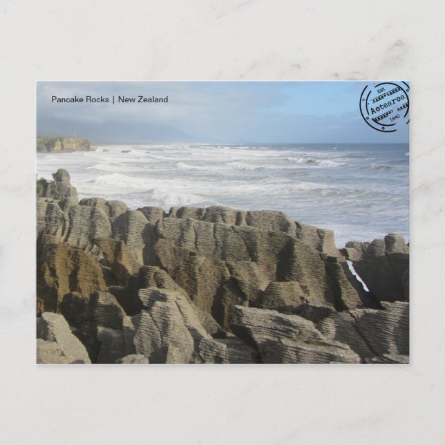 Pancake Rocks (Neuseeland) Postkarte (Vorderseite)