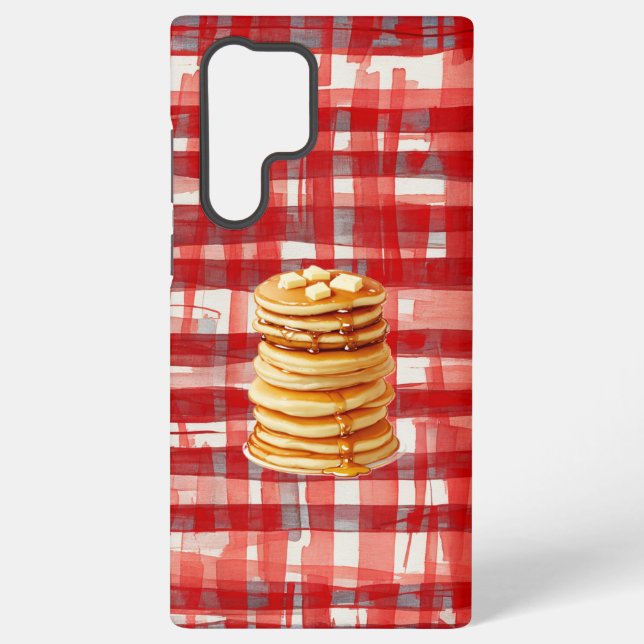 Pancake Tower Red Checkered Phone Case Samsung Galaxy Hülle (Rückseite)