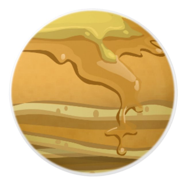 Pancake und Ahornsirup niedlich Keramikknauf (Vorderseite)