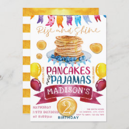 Pancake und Pajamas Birthday PJ's Party Einladung