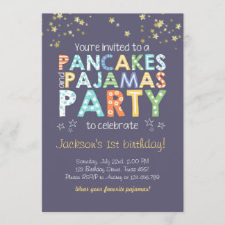 Pancake und Pajamas Einladung zum Geburtstag Boy B