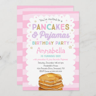 Pancake und Pajamas Geburtstag Einladung PJs Party
