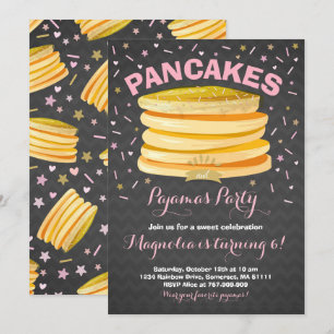 Pancake und Pajamas Geburtstag Einladung PJs Party