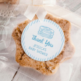 Pancakes and Pajamas Breakfast Boy Baby Shower Runder Aufkleber