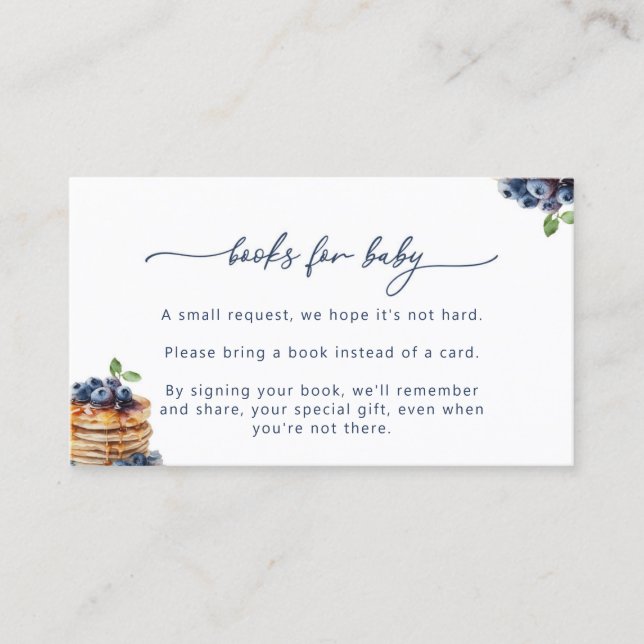 Pancakes Baby Brunch Babydusche Bücher Babykarte Visitenkarte (Vorderseite)