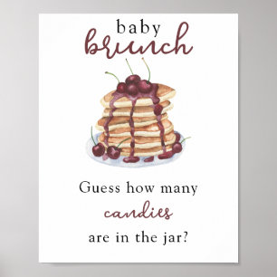 Pancakes Baby Dusche Rate wie viele Bonbons Poster