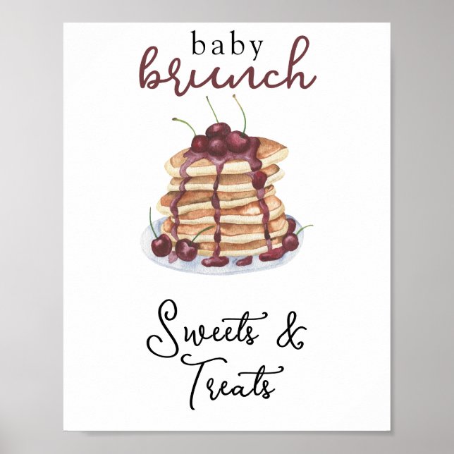 Pancakes Baby Dusche Süßigkeiten und Leckereien Poster (Vorne)