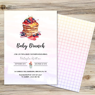 Pancakes Brunch Gender Neutral Baby Dusche Einladung