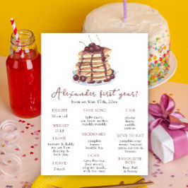 Pancakes First Birthday Milestone Geburtstag Poster