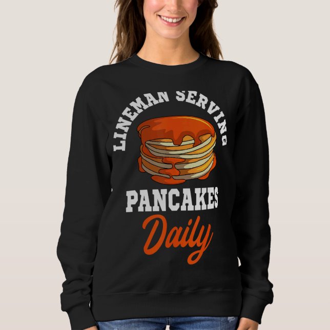 Pancakes Lineman Waffle Frühstück Flapjack Hotcake Sweatshirt (Vorderseite)