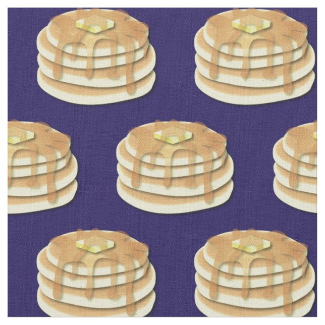 Pancakes Niedliches Frühstück Kinder Stoff (Nahaufnahme)