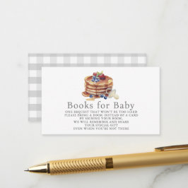 Pancakes & Pacifiers Grau Gingham Buchwunsch Begleitkarte