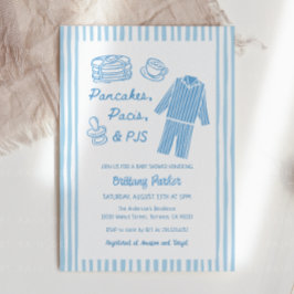 Pancakes, Pacis & PJs Boy Baby Shower Einladung