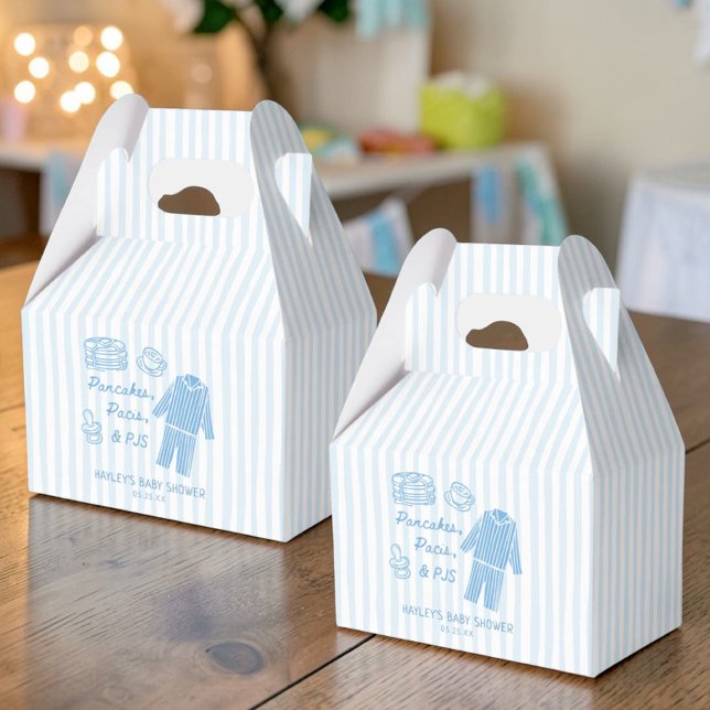 Pancakes, Pacis & PJs Boy Baby Shower Thank You Geschenkschachtel (Von Creator hochgeladen)