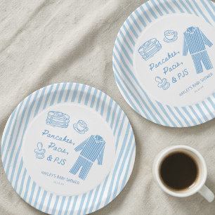 Pancakes, Pacis & PJs Jungen-Baby-Party Pappteller