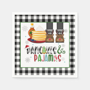 Pancakes & Pajamas Weihnachts-Party Napkin - BW Serviette