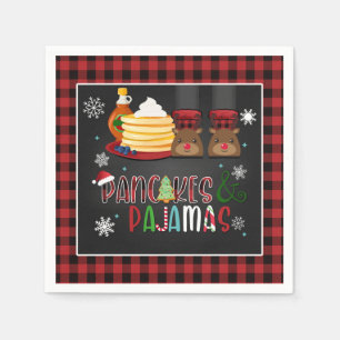 Pancakes & Pajamas Weihnachts-Party Napkin Serviette
