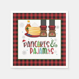 Pancakes & Pajamas Weihnachts-Party Napkin - W Serviette