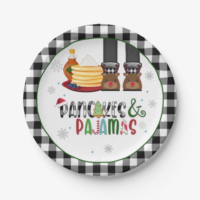 Pancakes & Pajamas Weihnachtsgeschenk Party Plate  Pappteller (Vorderseite)