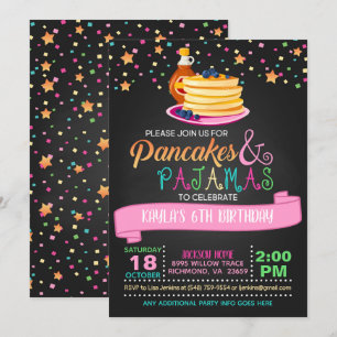 Pancakes & Pajamas Zum Geburtstag Einladung