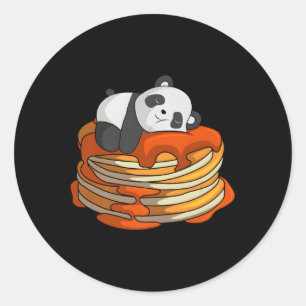 Pancakes Panda On Waffle Frühstück Flapjack Hotcak Runder Aufkleber