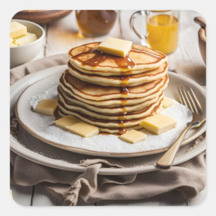 Pancakes Quadratischer Aufkleber