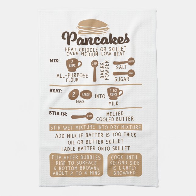 Pancakes Recipe Holiday Gift Teatro Sociale Geschirrtuch (Vertikal)