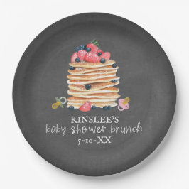 Pancakes & Schnullers Babydusche Brunch Chalkboard Pappteller