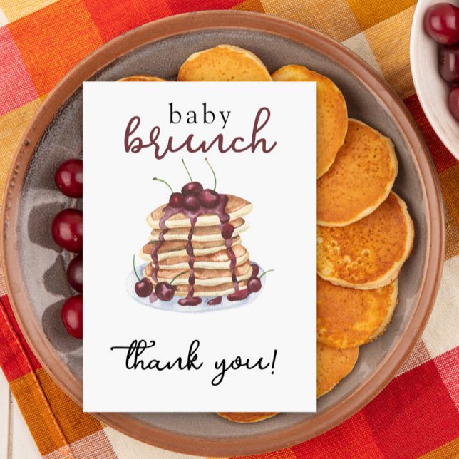 Pancakes Sweet Cherry Baby Dusche Danke Karte (Von Creator hochgeladen)