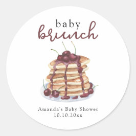 Pancakes Sweet Cherry Baby Dusche Runder Aufkleber