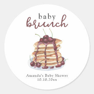 Pancakes Sweet Cherry Baby Dusche Runder Aufkleber