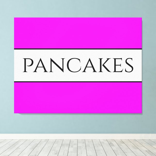 PANCAKES Textspass Helle, rosa, weiße Streifen Leinwanddruck (Insitu (Holzboden))