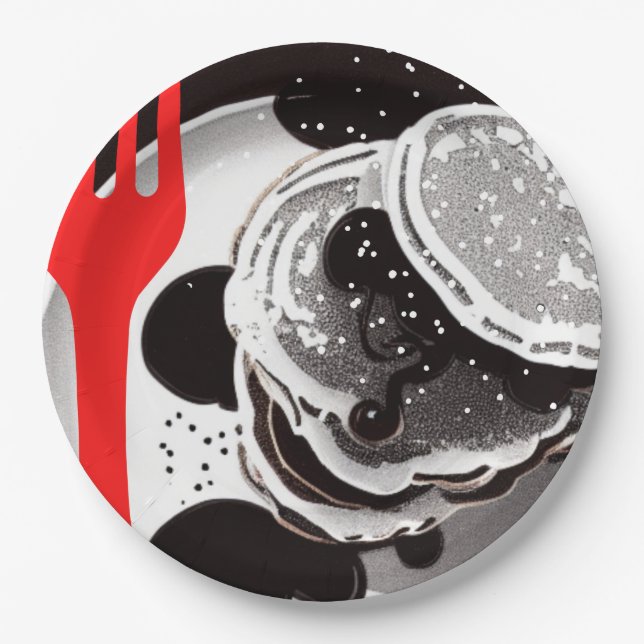 Pancakes und Gabelpapier Teller (Vorderseite)