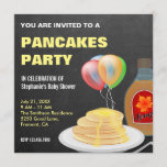 Pancakes und Pajamas Babydusche Einladung<br><div class="desc">Mit dieser niedlichen Babydusche laden wir Sie mit einem Teller voller Pfannkuchen mit Ahornsirup und Ballons auf einem Chalkboard-Hintergrund ein. Fügen Sie einfach Ihre Veranstaltungsdetails zu dieser einfach zu bedienenden Vorlage hinzu,  um sie zu einer einmaligen Einladung zu machen.</div>