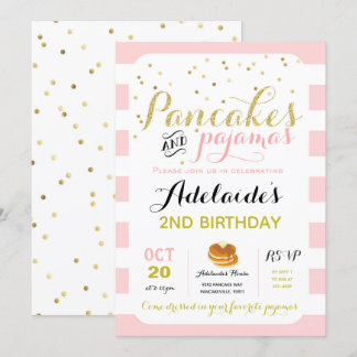 Pancakes und Pajamas Einladung Geburtstagsparty