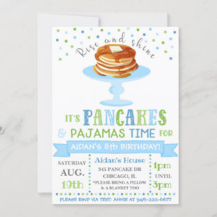Pancakes und Pajamas Einladung   Pajama-Party