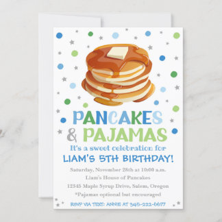 Pancakes und Pajamas Einladung | Pajama-Party