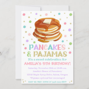 Pancakes und Pajamas Einladung   Pajama-Party