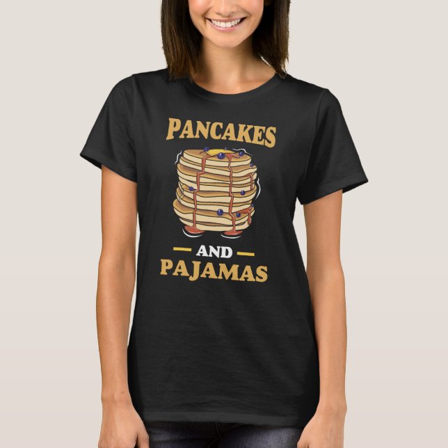 Pancakes und Pajamas Feinschmecker Süßigkeiten Kro T-Shirt (Vorderseite)