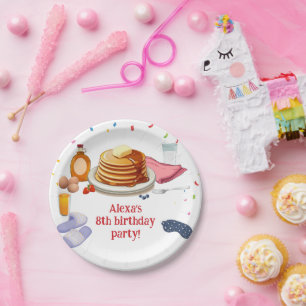Pancakes und Pajamas Frühstück Party Pappteller