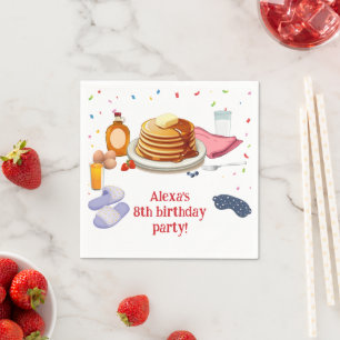 Pancakes und Pajamas Frühstück Party Serviette