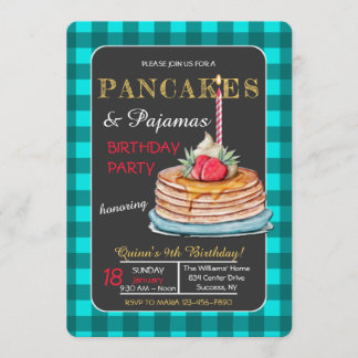 Pancakes und Pajamas Geburtstagsparty Einladung